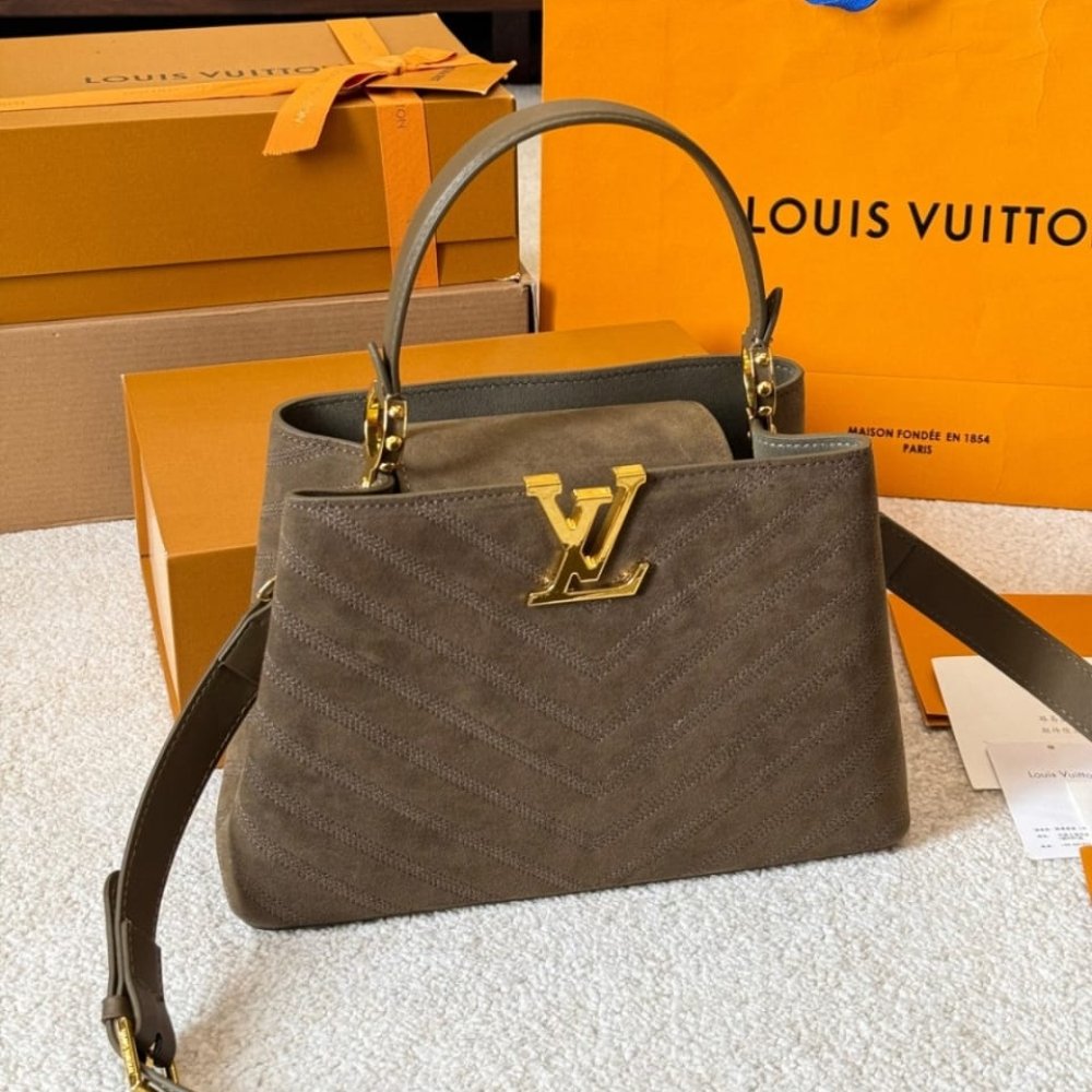 L0vis Vvtt0n Capucines BB Bag Dark Brown 27Cm