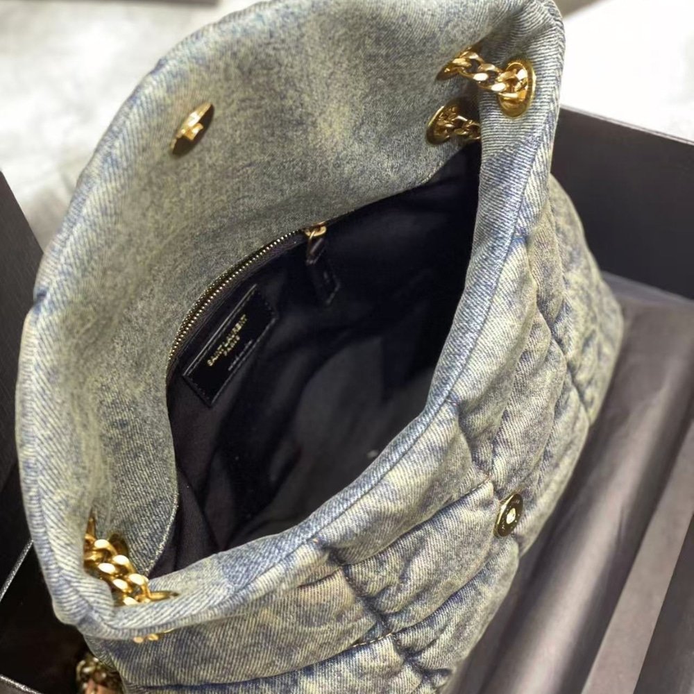 [S*per Vip 1:1] Sa1nt Lau*nt Puffer Toy In Denim 28Cm 7593372Pt674575