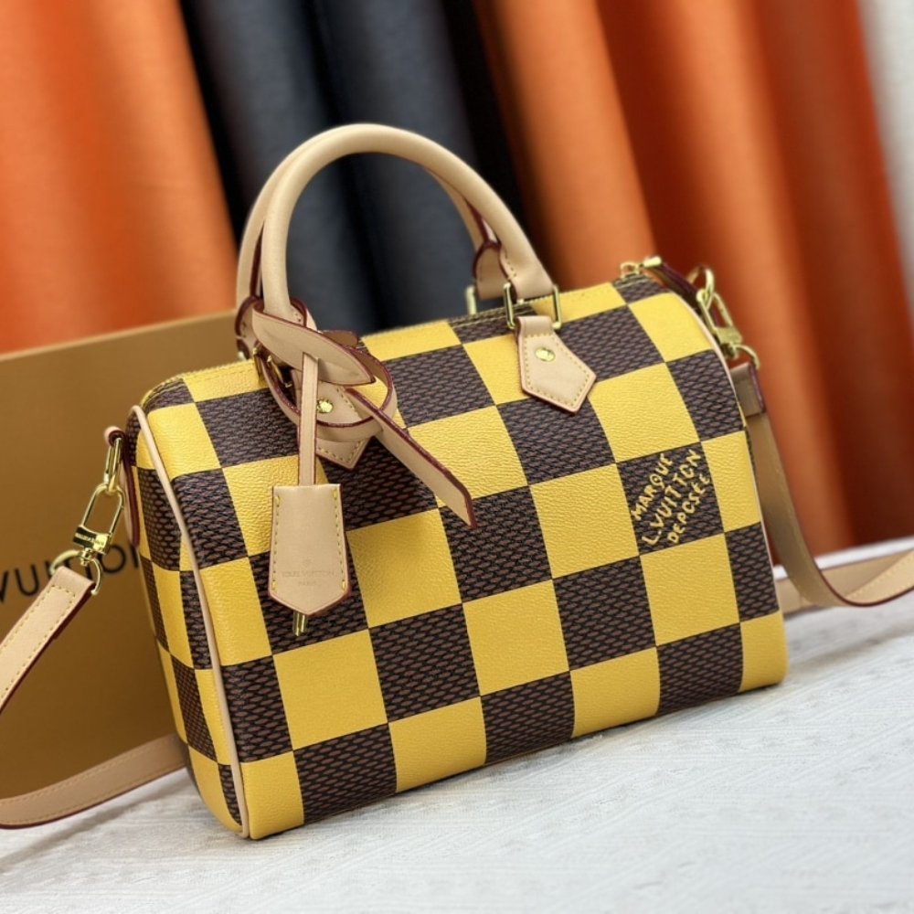 L0vis Vvtt0n Speedy Bandoulière 25 Damier Pop Yellow 25Cm N40584