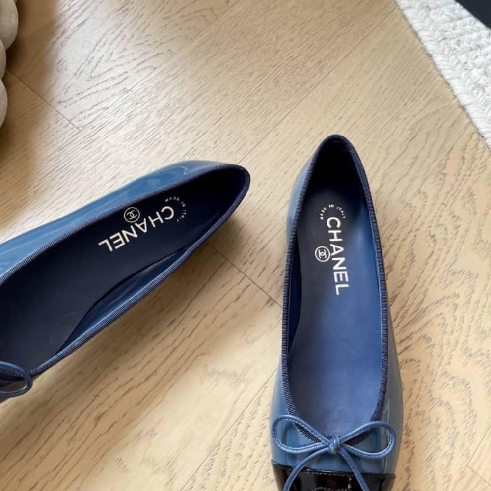 Ch**el Ballet Flats Navy Blue G02819 B19028 Nacis