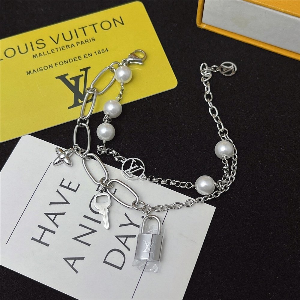 L0vis Vvtt0n Lv Mix Chains Armband Silver M1380A