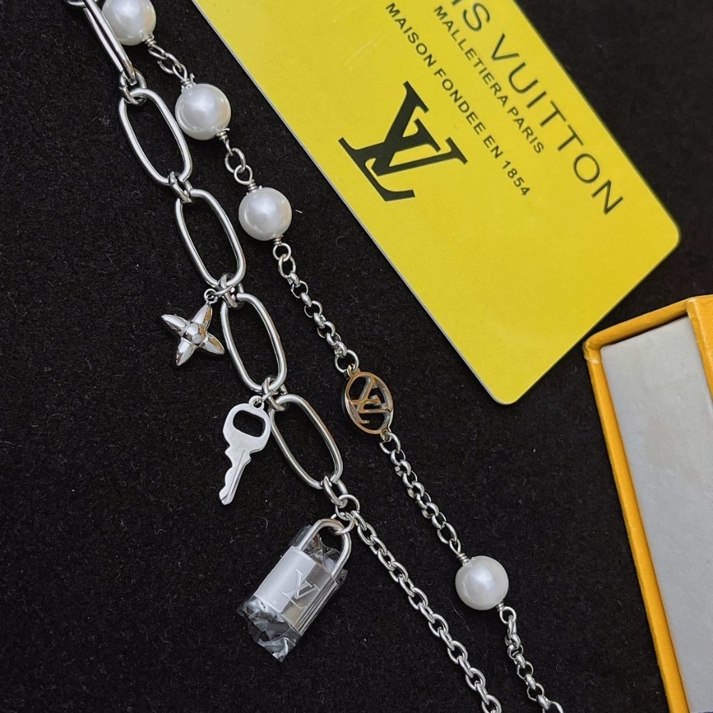 L0vis Vvtt0n Lv Mix Chains Armband Silver M1380A