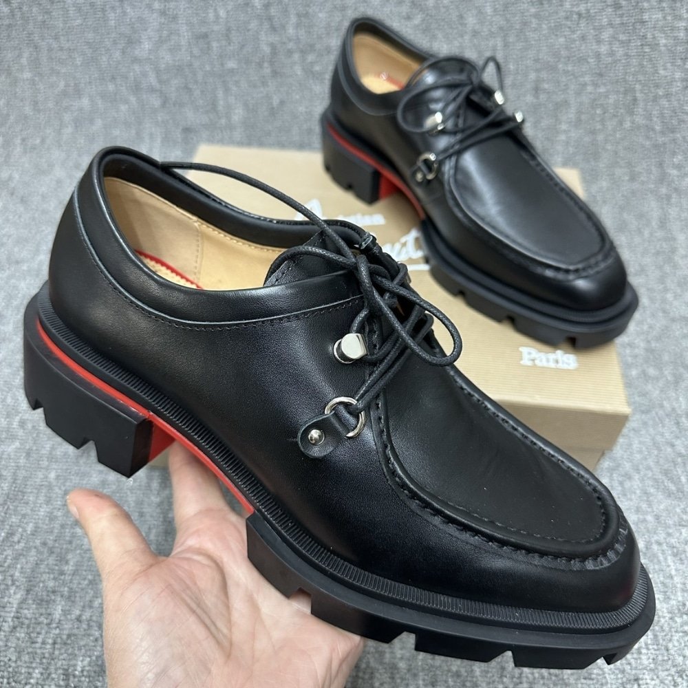 Chr1st1an Louboutin Our Pabelito Leather Derby Black 3240499 Bk01