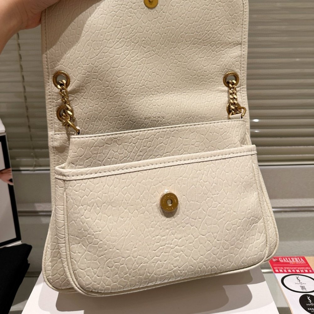 Sa1nt Lau*nt Niki Vintage Medium In Grained White 28Cm 633178Aacyt9207