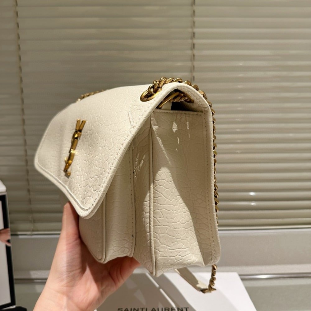 Sa1nt Lau*nt Niki Vintage Medium In Grained White 28Cm 633178Aacyt9207