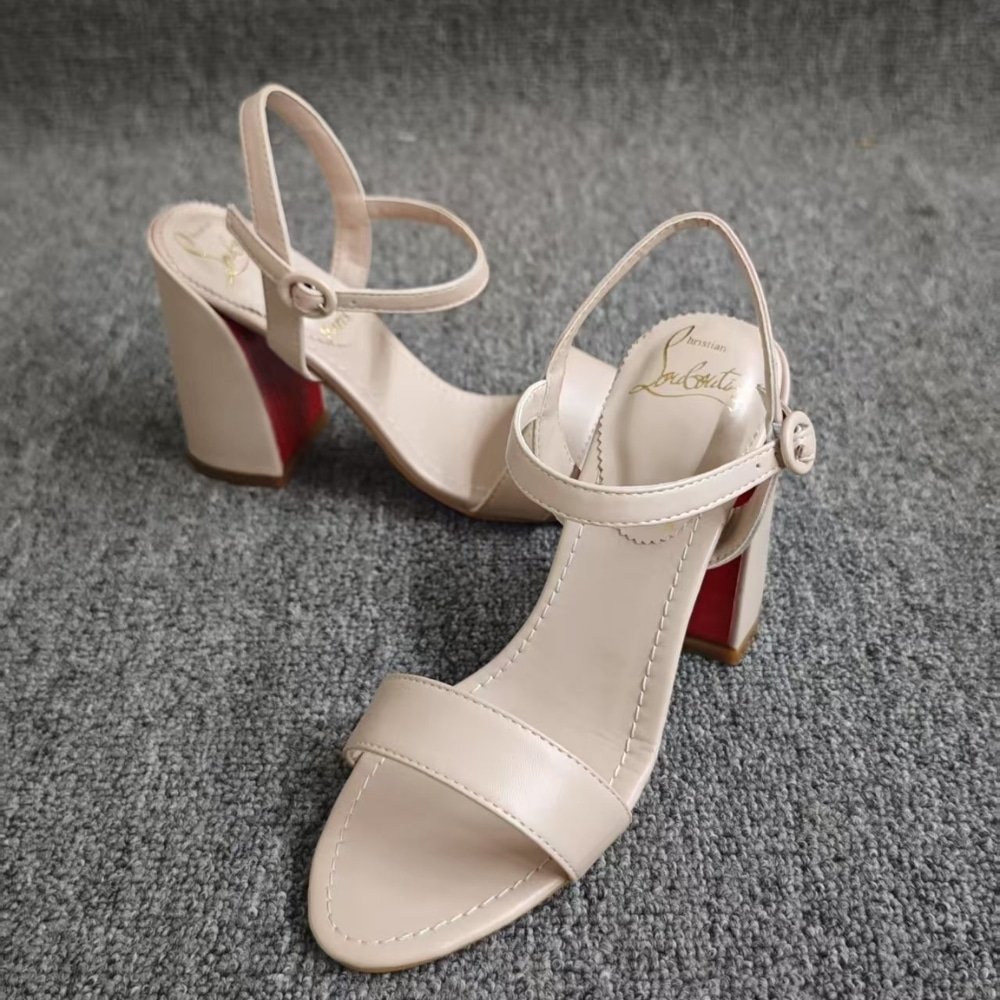 Chr1st1an Louboutin Miss Jane 85 Sandal Beige 1240672F608