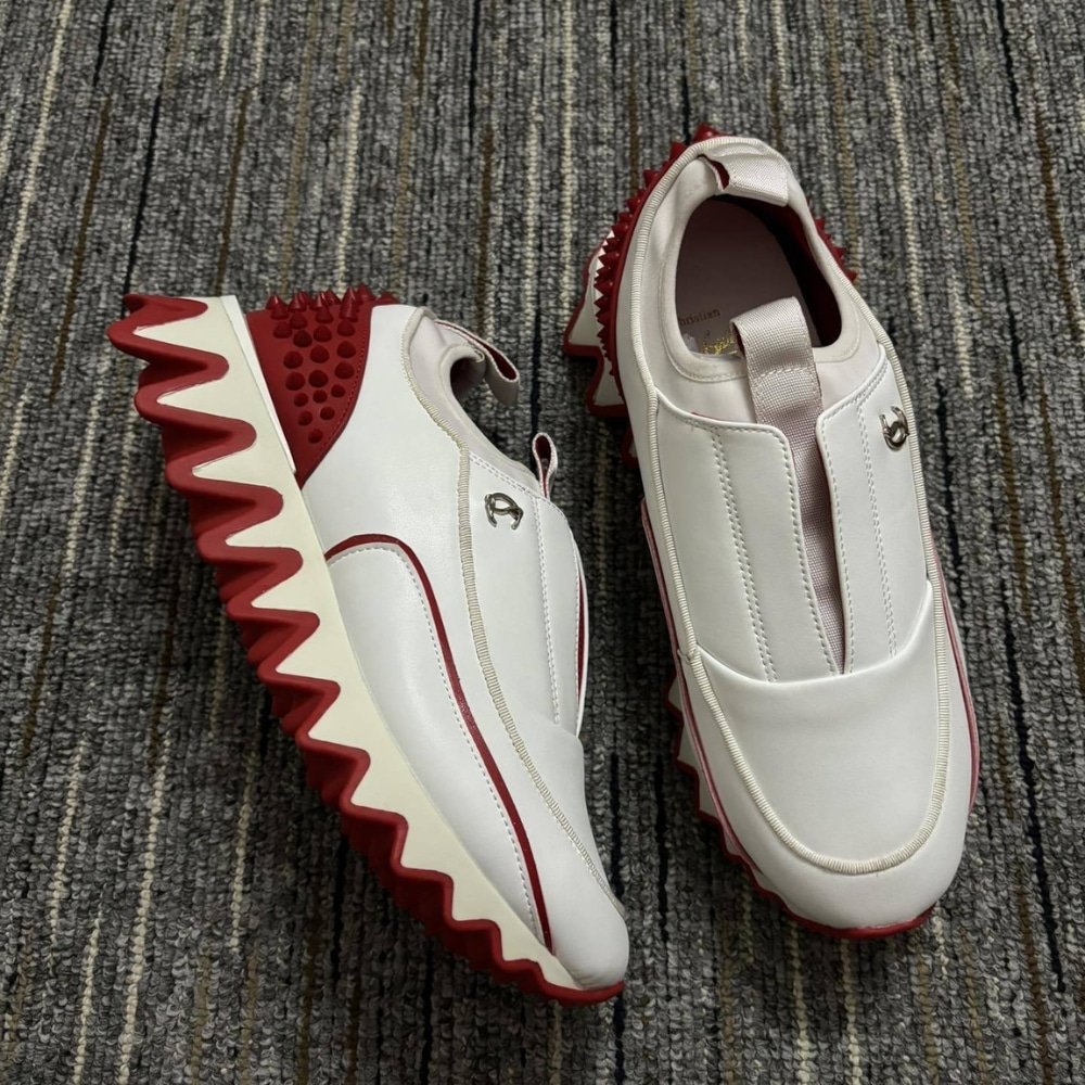 Chr1st1an Louboutin Sharkyloub Sp Spikes White 1240428J679