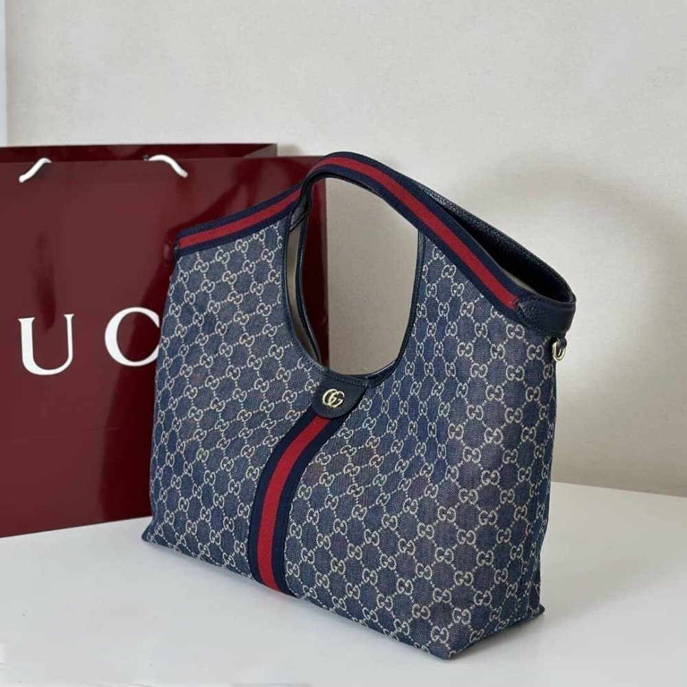 [S*per Vip 1:1] Gvc*1 Giglio Large Tote Bag Blue And White Gg Denim 60Cm ‎853971 Faffq 8864
