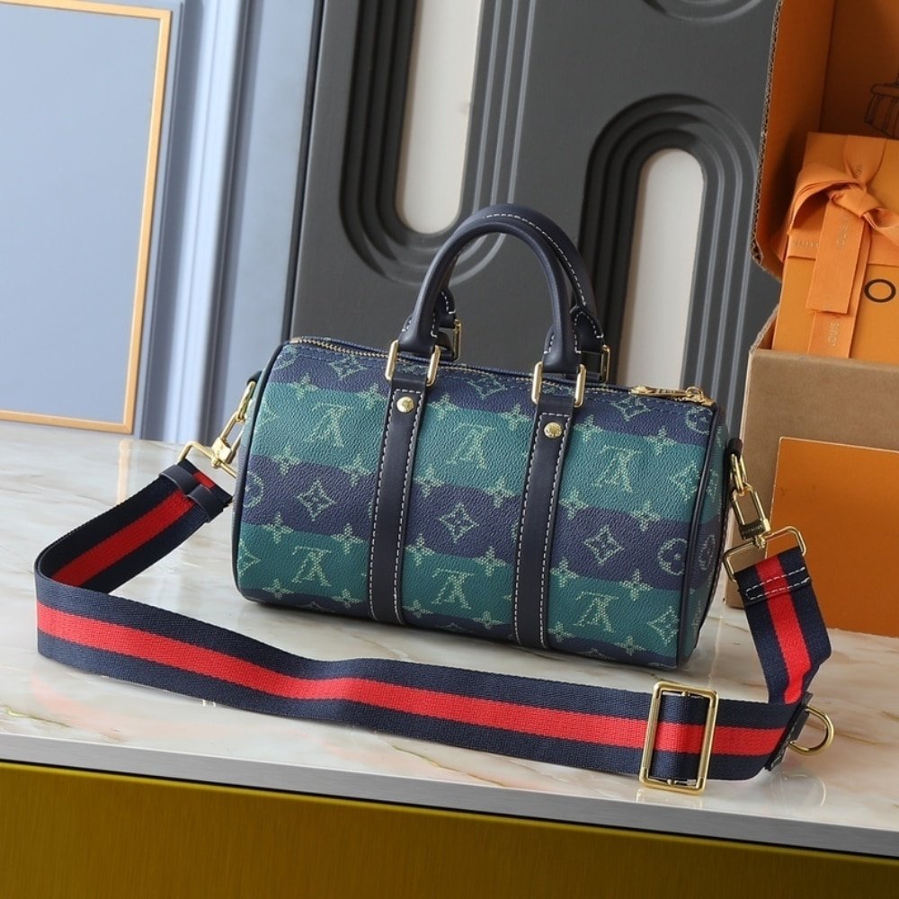 L0vis Vvtt0n Keepall Bandoulière 25 Blue Stripes 25Cm M25786