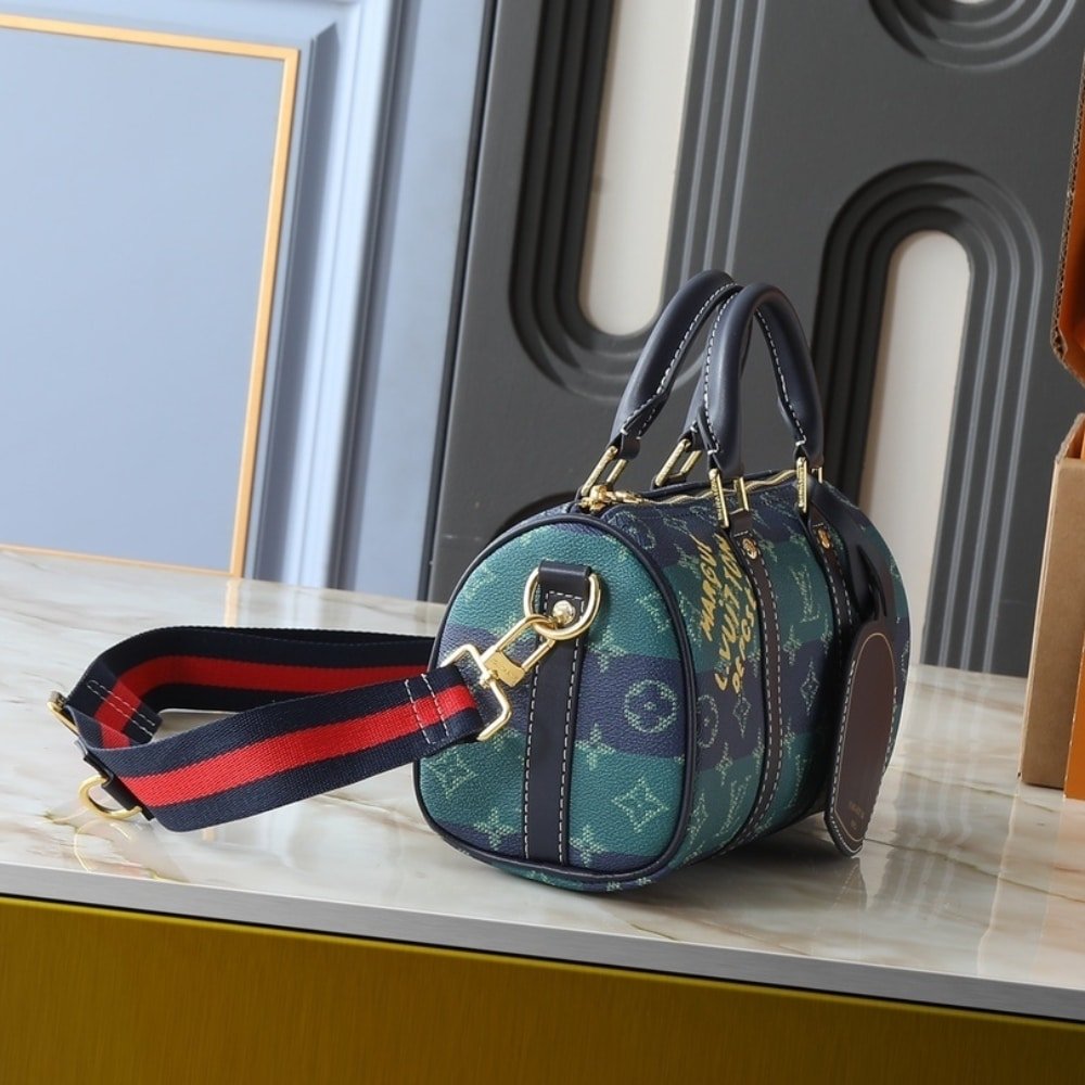 L0vis Vvtt0n Keepall Bandoulière 25 Blue Stripes 25Cm M25786