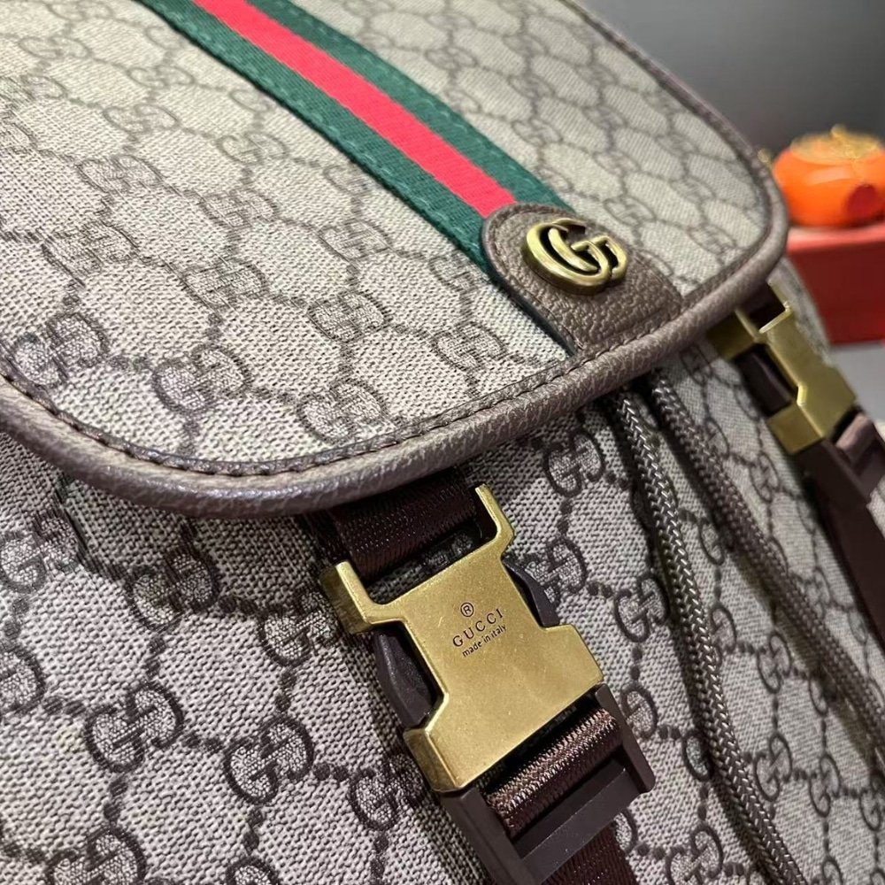 Gvc*1 Ophidia Large Backpack Beige And Dark Brown 46Cm 839110 Faewq 9845