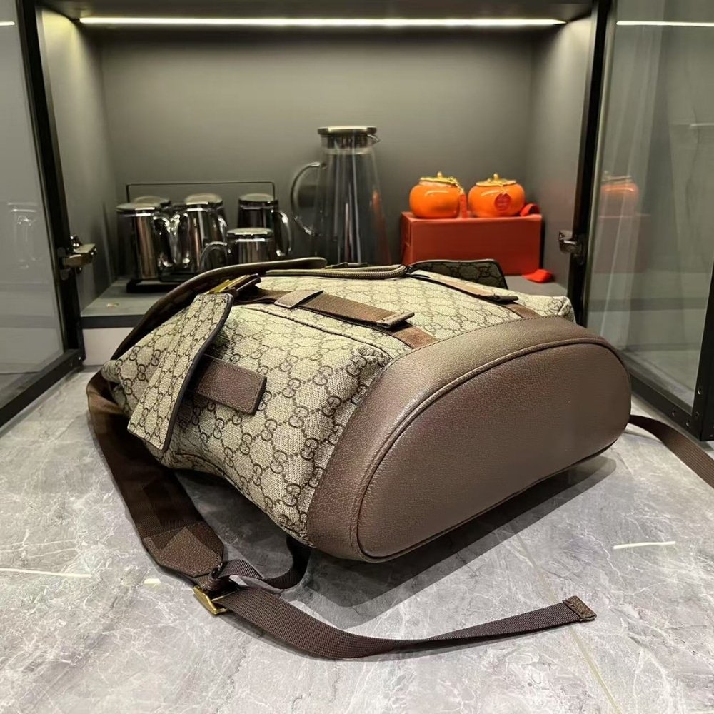 Gvc*1 Ophidia Large Backpack Beige And Dark Brown 46Cm 839110 Faewq 9845