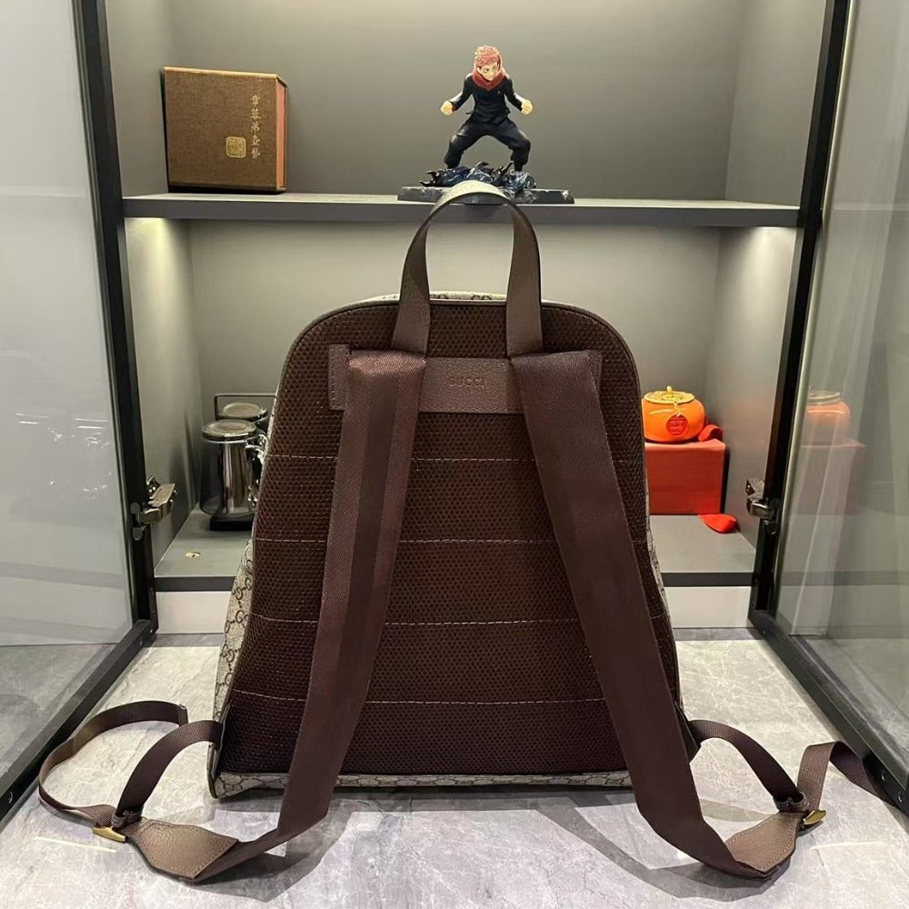 Gvc*1 Ophidia Medium Backpack Beige And Dark Brown 41Cm 834466 Faeoj 9747