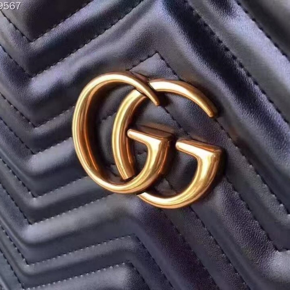 Gvc*1 Gg Marmont Shoulder Bag Black 32Cm 453569 Drw1T 1000