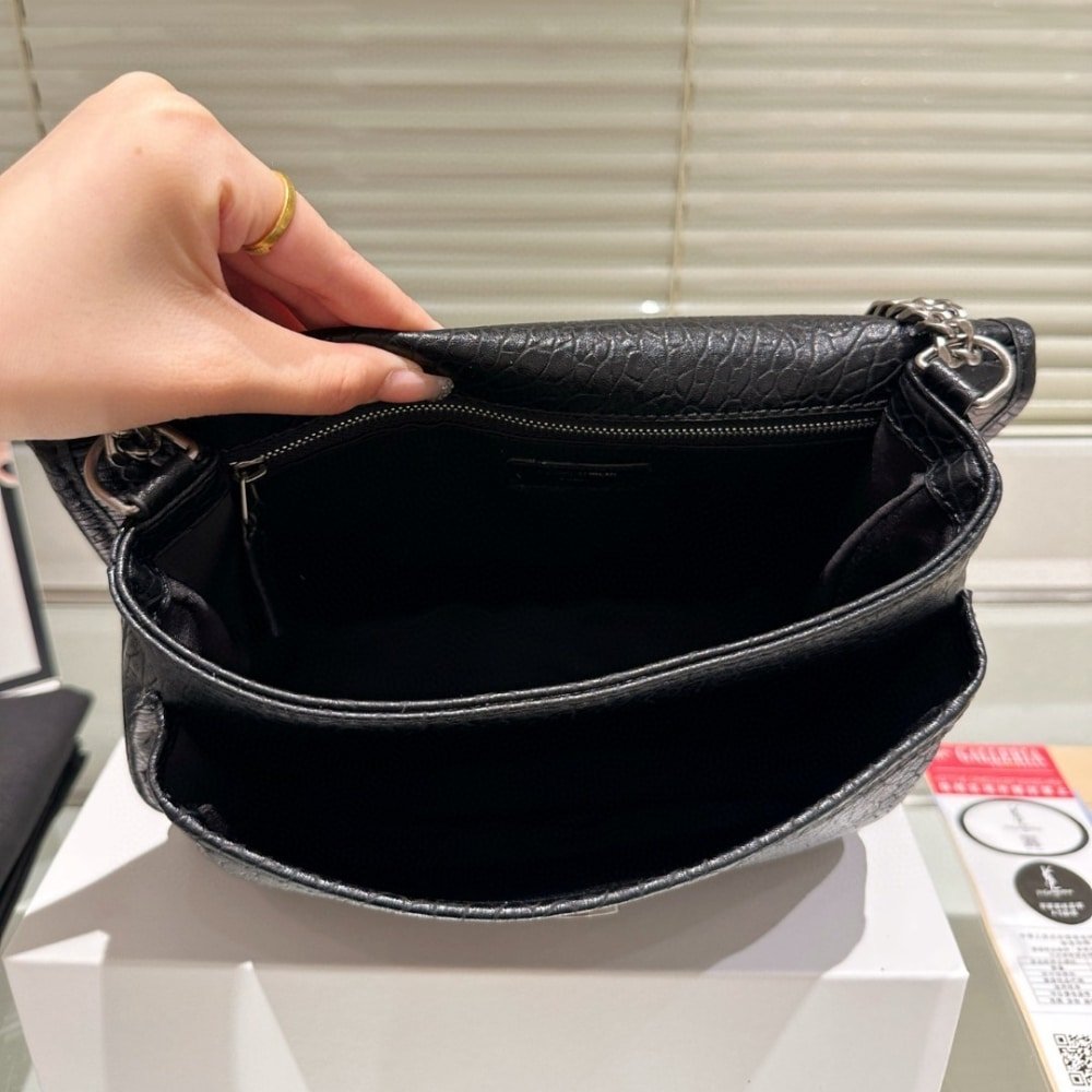 Sa1nt Lau*nt Niki Vintage Medium In Grained Black 28Cm 633178Aacia1000