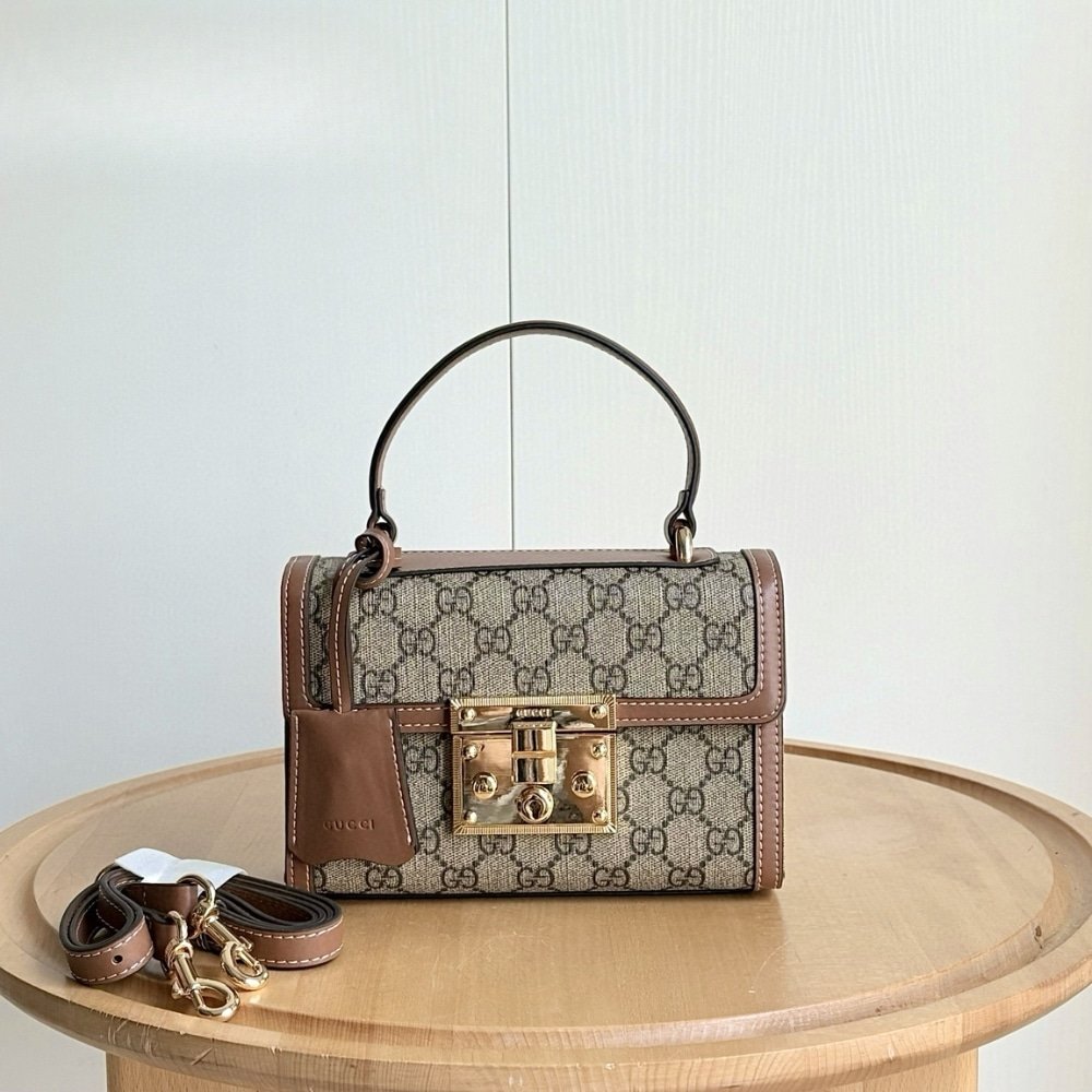 Gvc*1 Padlock Small Top Handle Bag Brown 20Cm ‎838999 Fad6L 9758