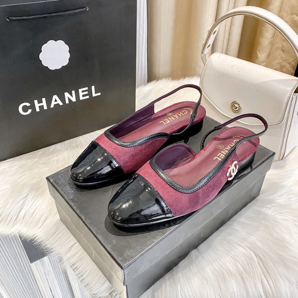 Ch**el Slingback Burgundy G46000 B18056 Nzs76