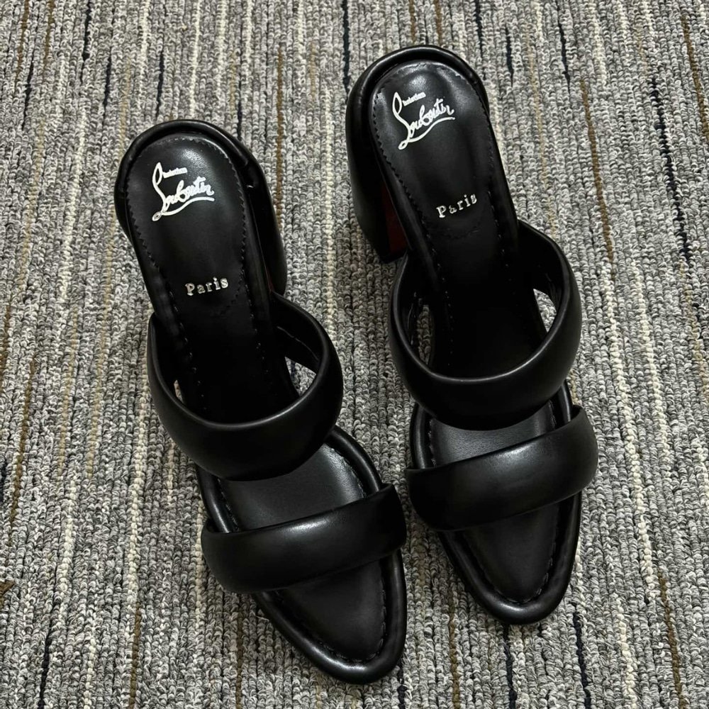 Chr1st1an Louboutin Inflama Sab Black Leather Sandal 1230780B439