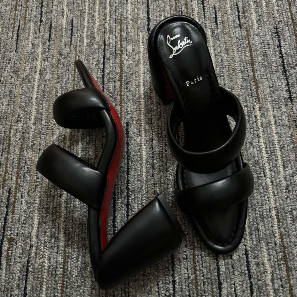 Chr1st1an Louboutin Inflama Sab Black Leather Sandal 1230780B439