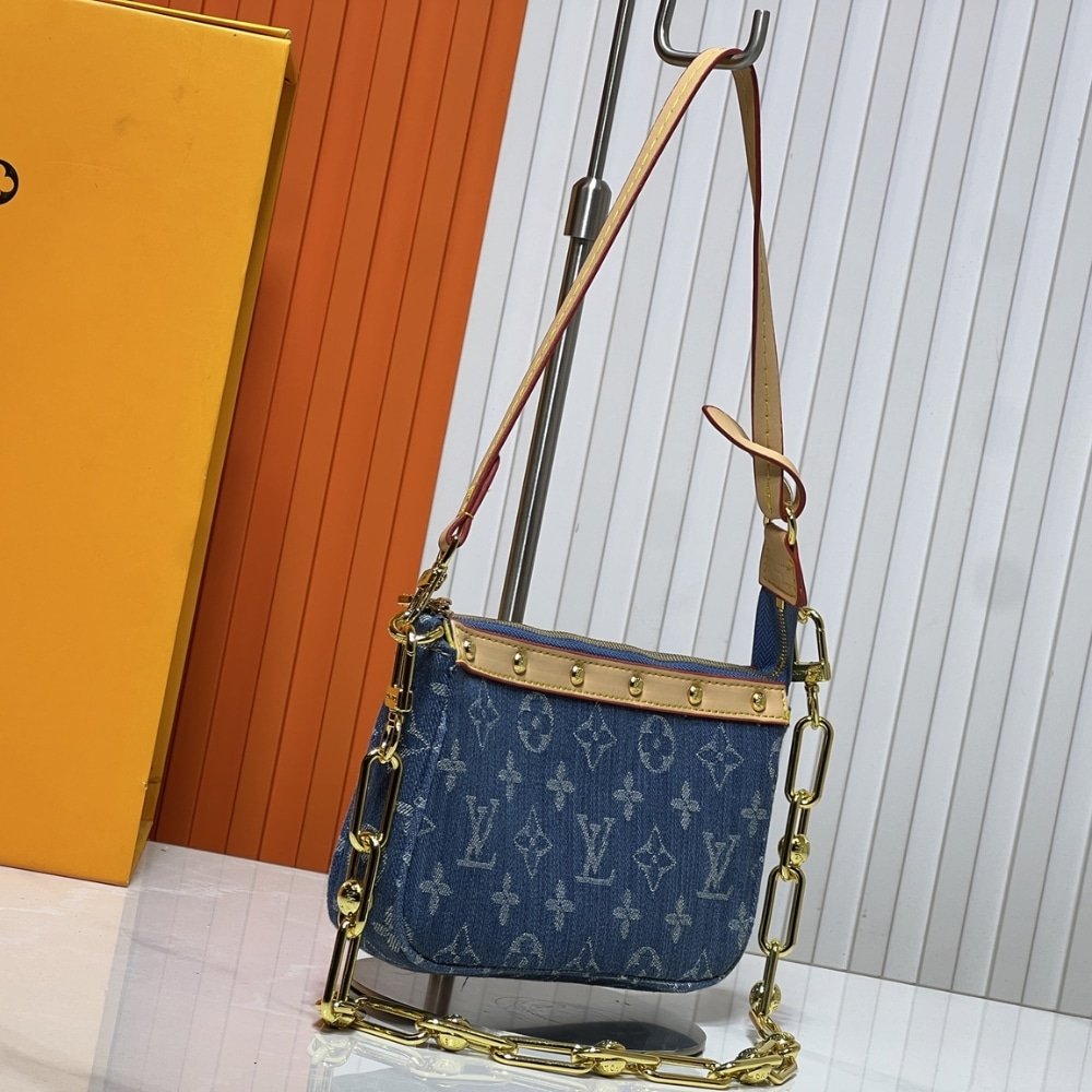 L0vis Vvtt0n Pochette Accessoires Washed Denim Blue 22Cm