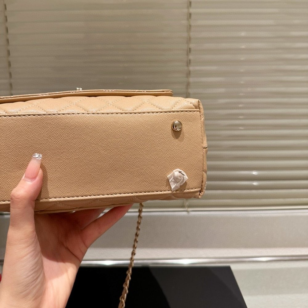 Ch**el Small Coco Handle Bag Dark Beige 23Cm A92990