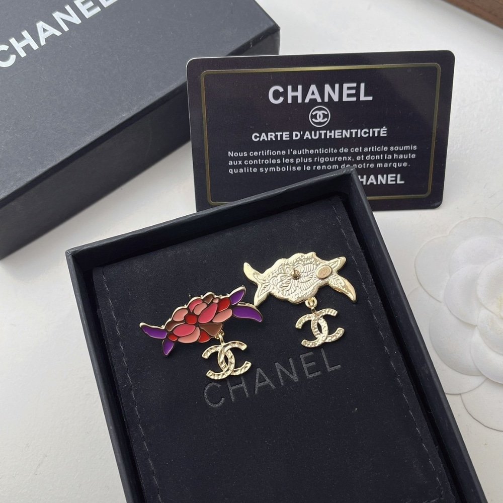 Ch**el Pendant Earrings Gold And Multicolour Abf933 B21129 U2138