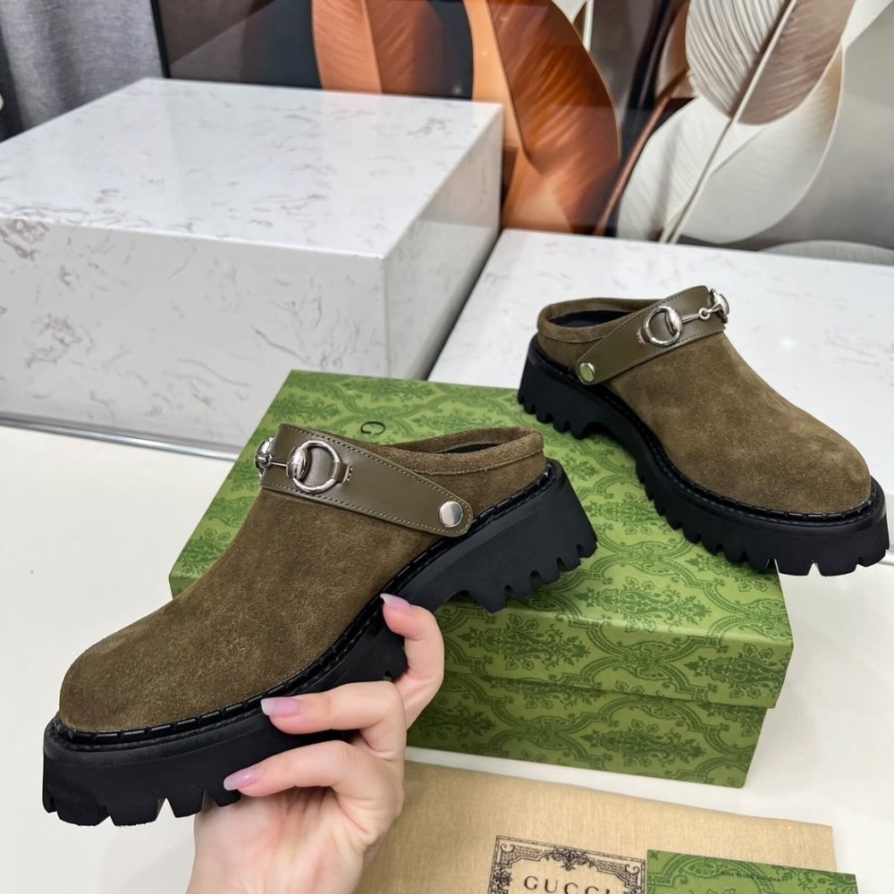 Gvc*1 Women Mule With Horsebit Dark Green ‎835829 Aae3R 3037