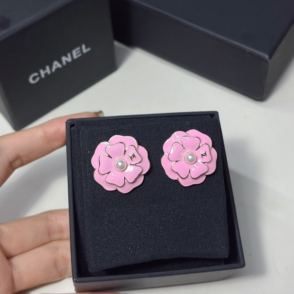 Ch**el Camellia Earrings Pink Abg218 B21624 U3368