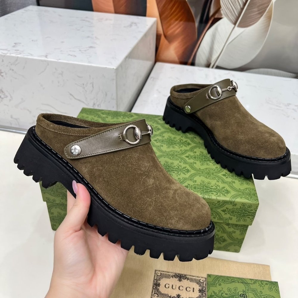 Gvc*1 Women Mule With Horsebit Dark Green ‎835829 Aae3R 3037