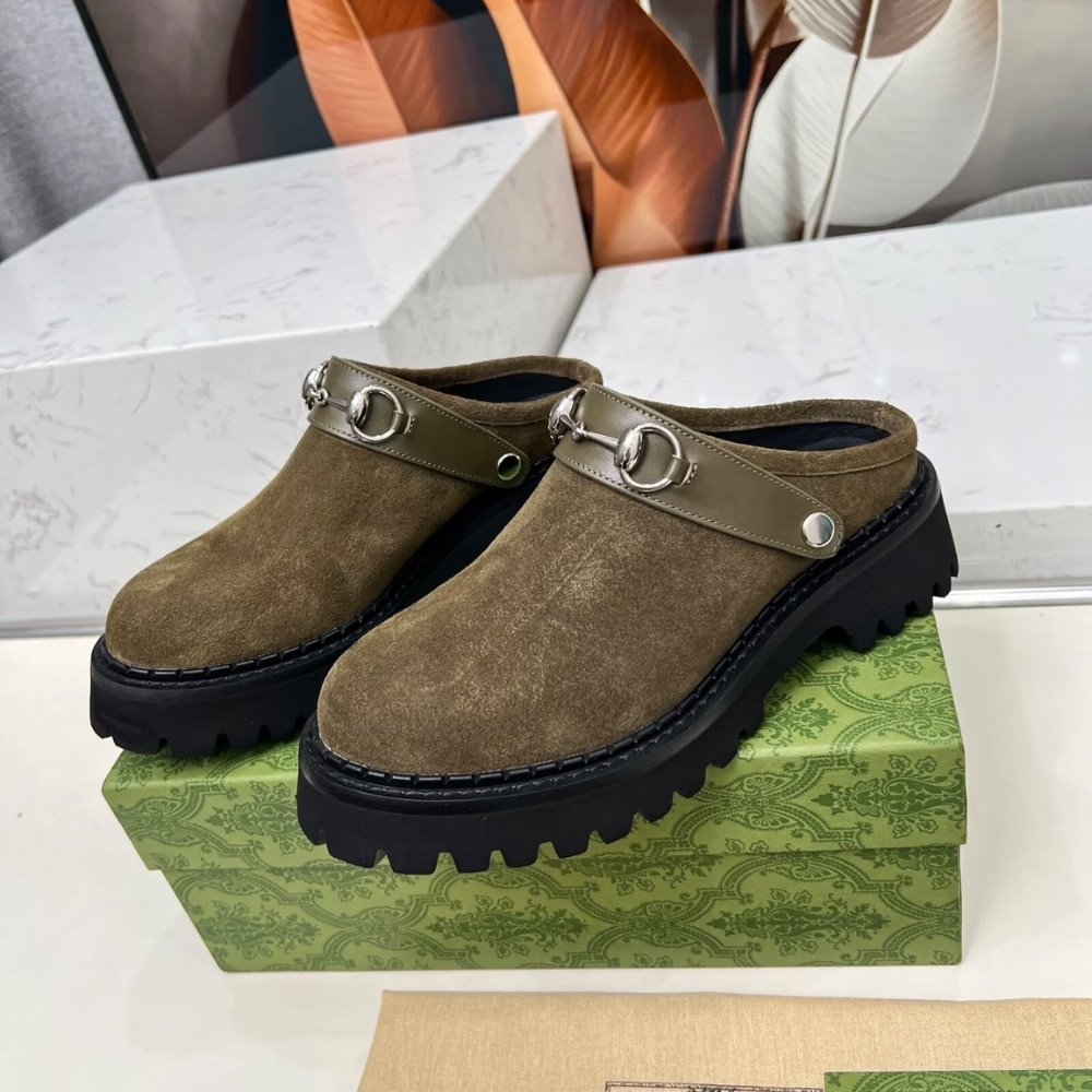 Gvc*1 Women Mule With Horsebit Dark Green ‎835829 Aae3R 3037