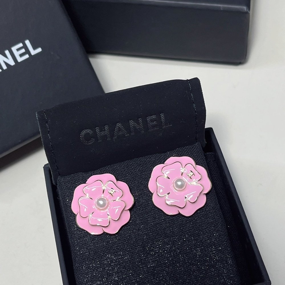 Ch**el Camellia Earrings Pink Abg218 B21624 U3368