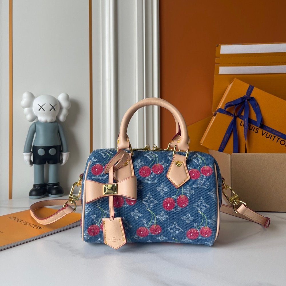 L0vis Vvtt0n X Takashi Murakami Speedy Bandoulière 20 Monogram Denim Blue 20Cm