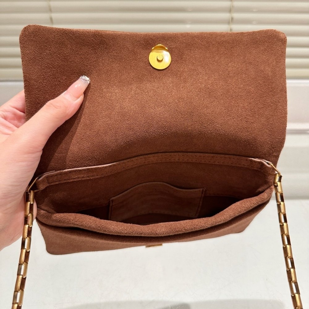 Sa1nt Lau*nt Reversible Kate Medium In Suede Brown 22Cm 5538041S78W7761