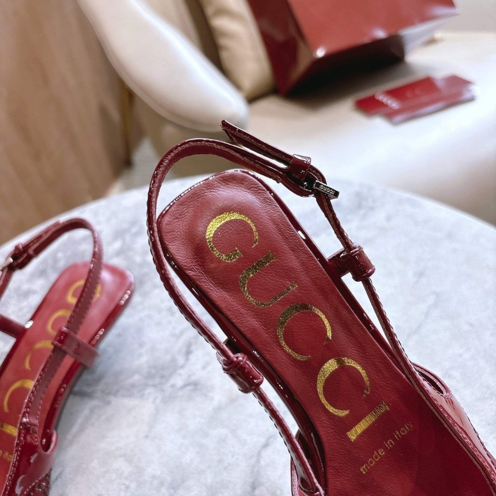 Gvc*1 Women Gg Crystal Slingback Pump Red Mesh ‎‎674668 Faeq0 6255