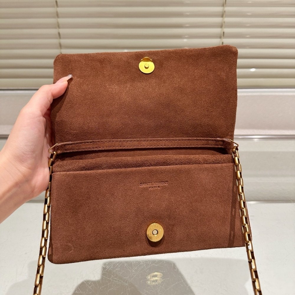 Sa1nt Lau*nt Reversible Kate Medium In Suede Brown 22Cm 5538041S78W7761