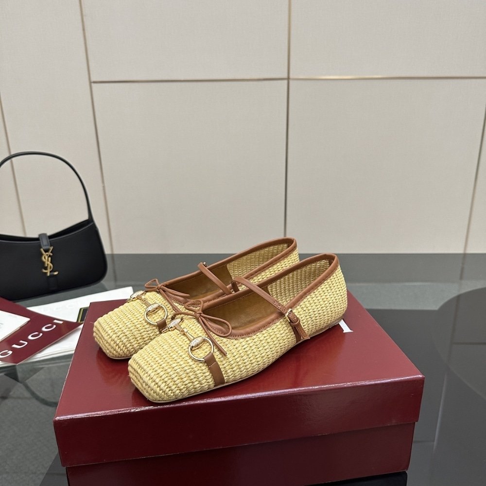 Gvc*1 Women Horsebit Ballet Flat Raffia Crochet 832427 Faemz 9542