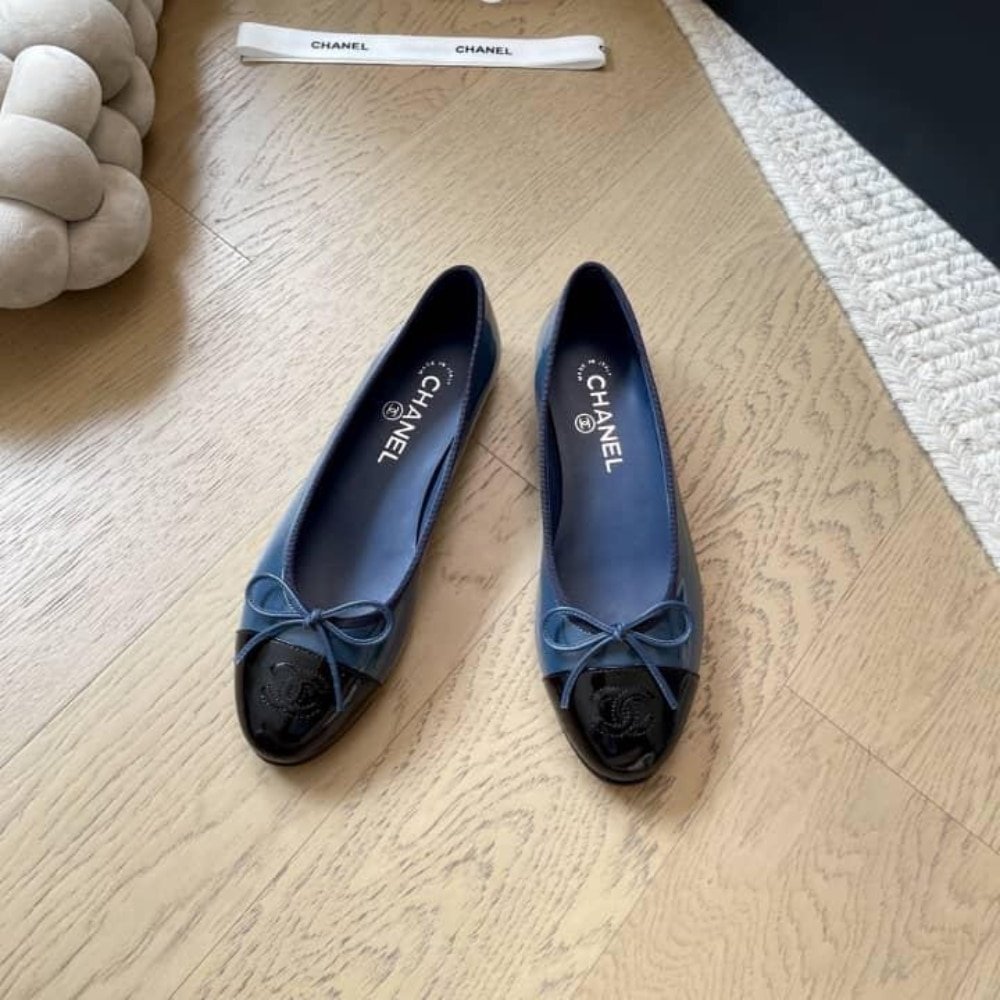 Ch**el Ballet Flats Navy Blue G02819 B19028 Nacis