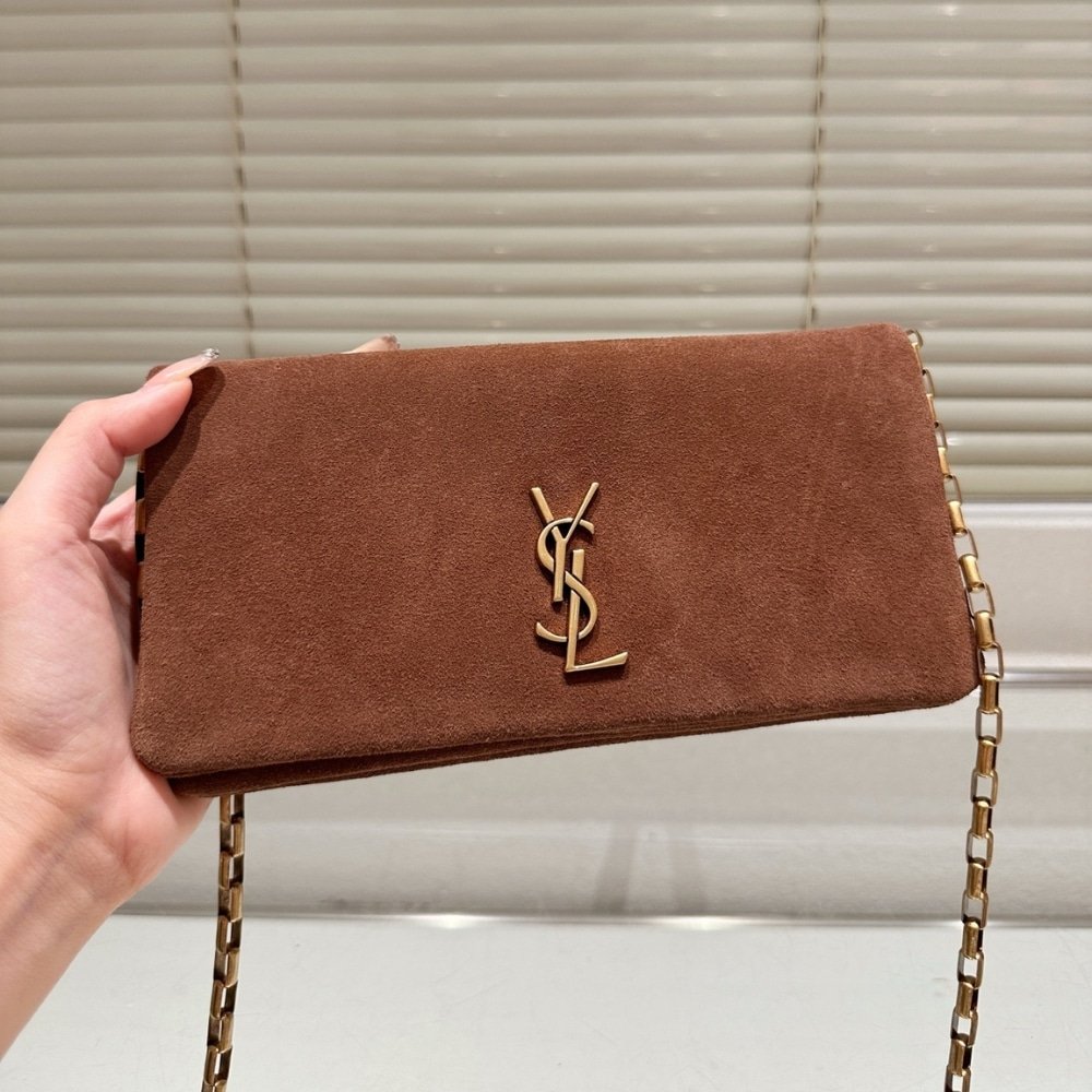 Sa1nt Lau*nt Reversible Kate Medium In Suede Brown 22Cm 5538041S78W7761