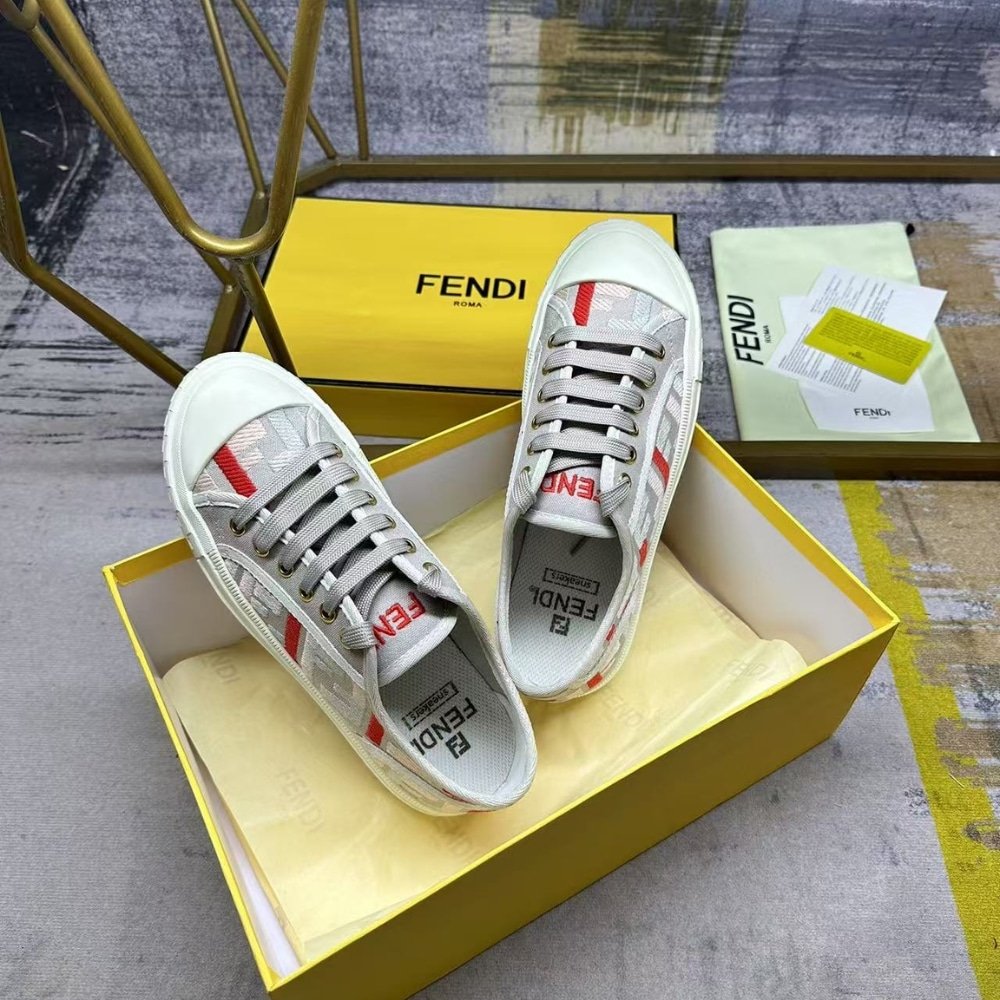 F**di Domino Sneaker Gray Beige 8E8325Ariv F1Sze