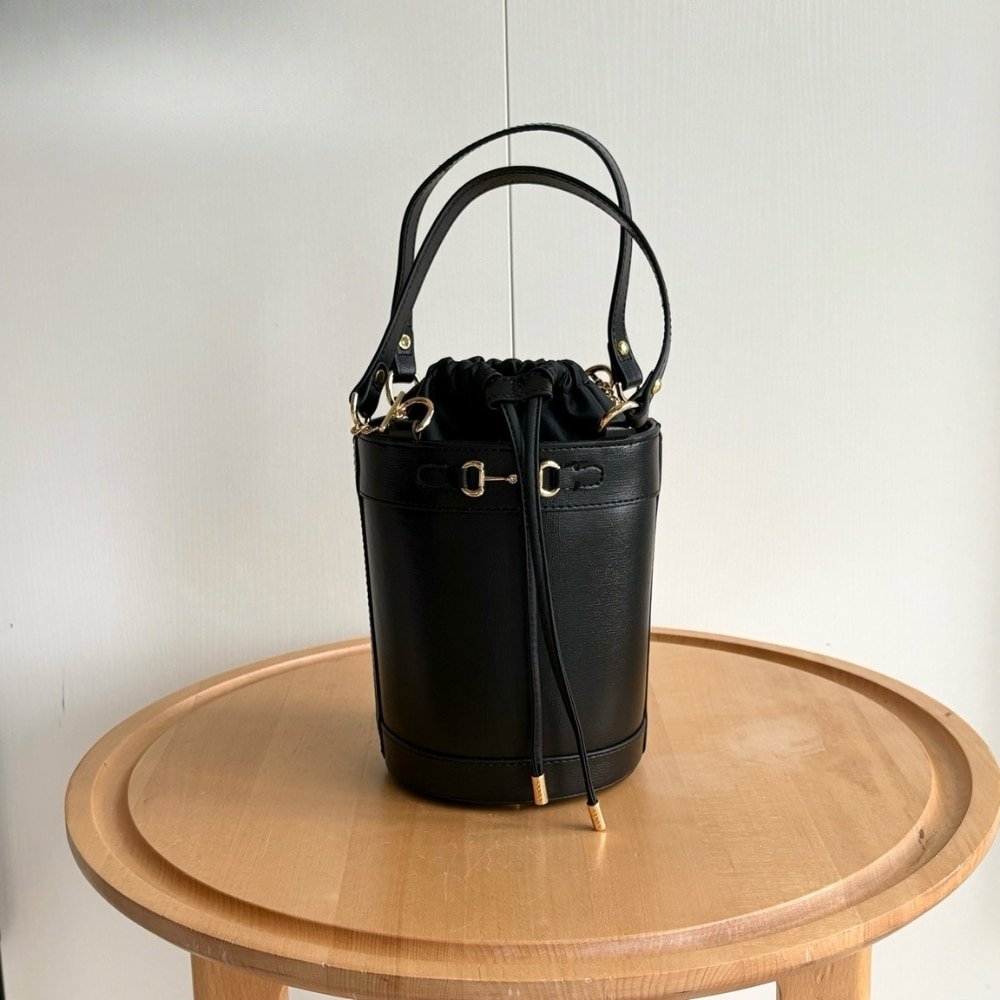 Gvc*1 Horsebit 1955 Small Bucket Bag Black 16Cm 637115 1Dbyg 1000
