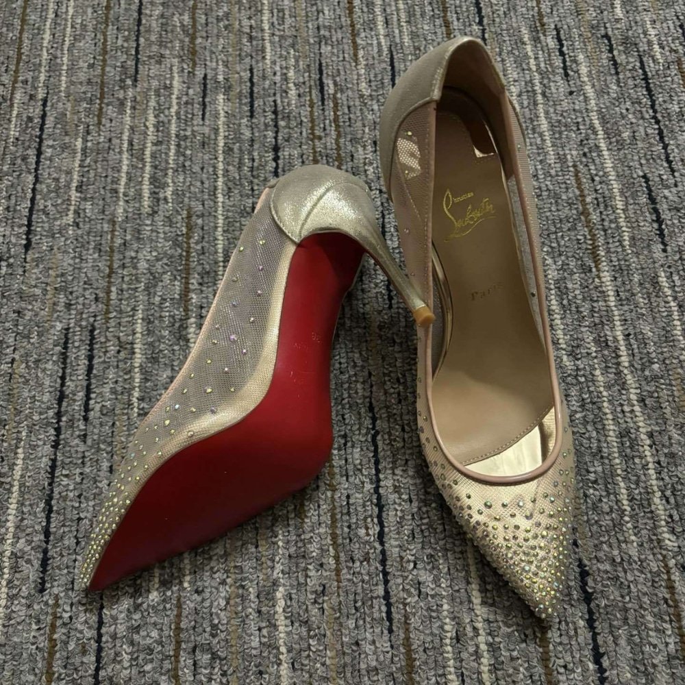 Chr1st1an Louboutin Follies Strass 100 Beige 3180466F065