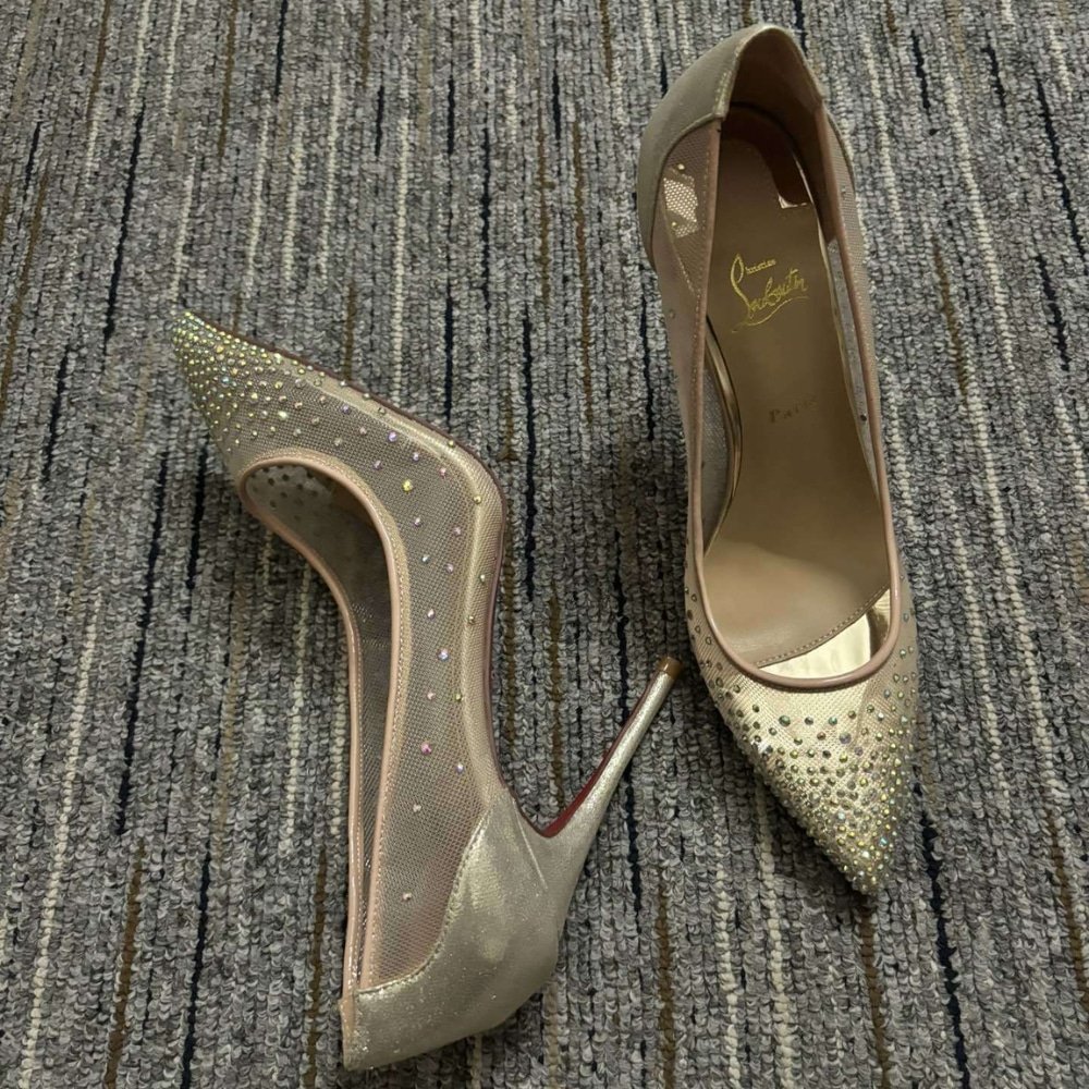 Chr1st1an Louboutin Follies Strass 100 Beige 3180466F065