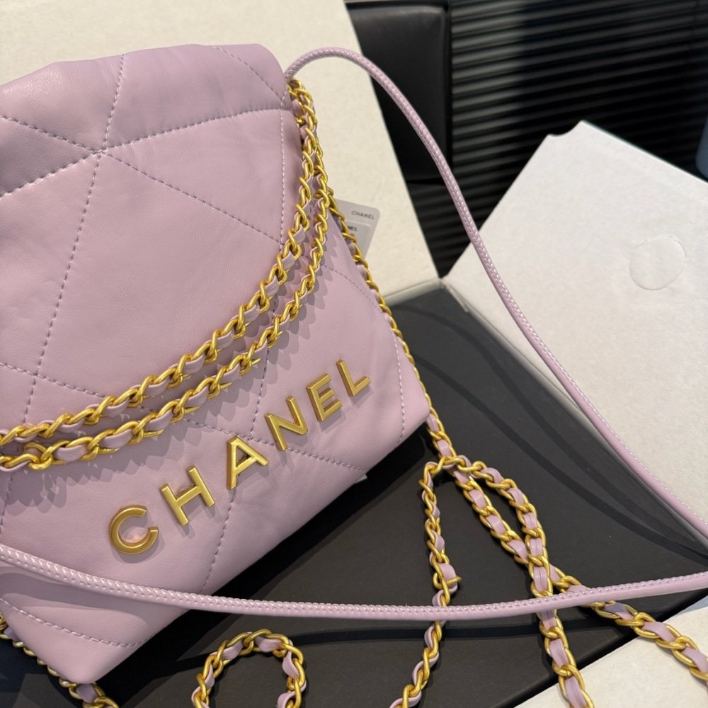 Ch**el 22 Mini Handbag Purple 23Cm