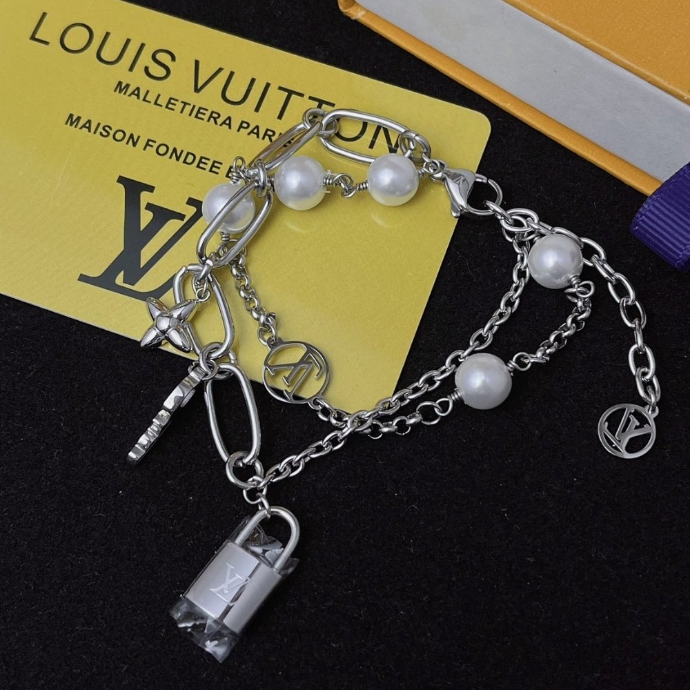 L0vis Vvtt0n Lv Mix Chains Armband Silver M1380A