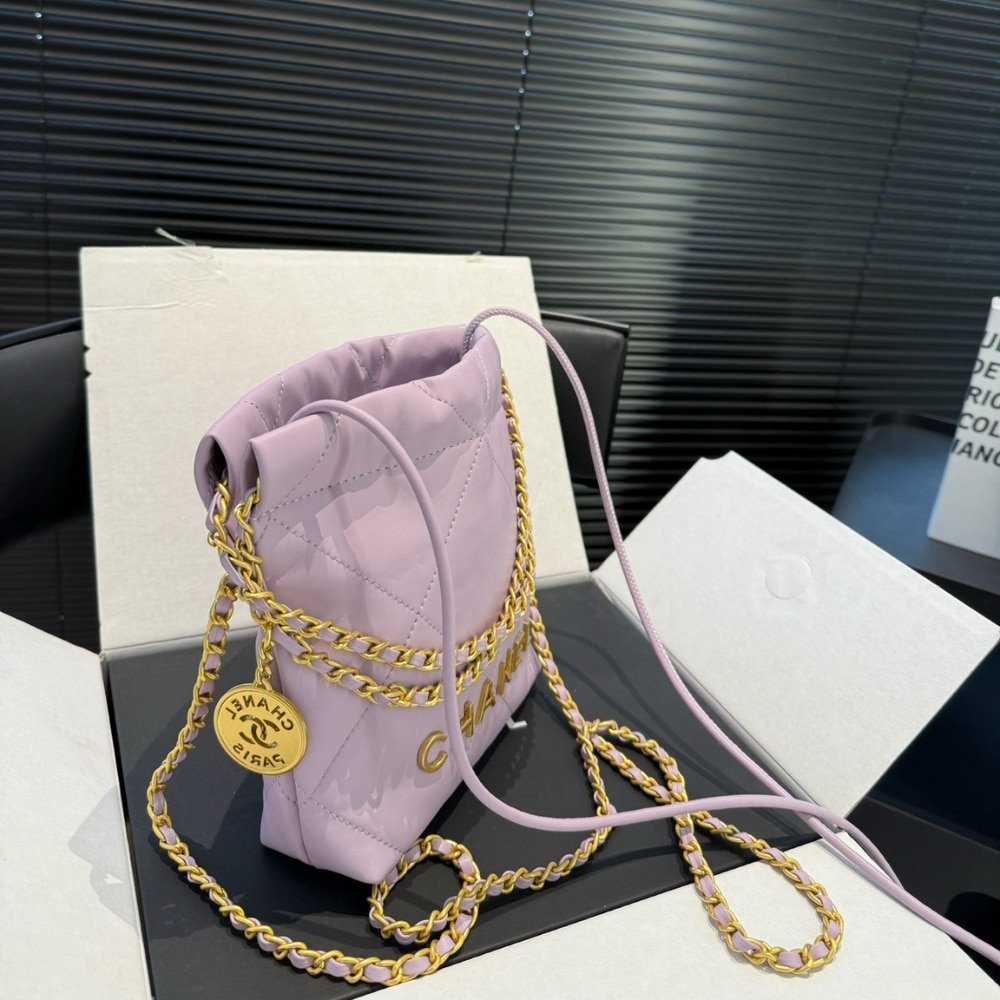 Ch**el 22 Mini Handbag Purple 23Cm