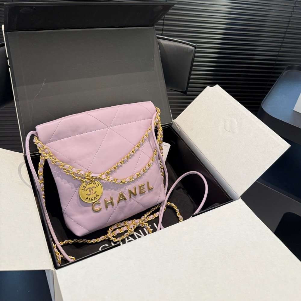 Ch**el 22 Mini Handbag Purple 23Cm