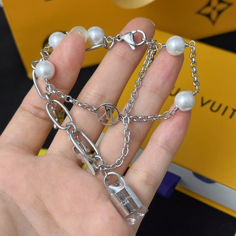 L0vis Vvtt0n Lv Mix Chains Armband Silver M1380A