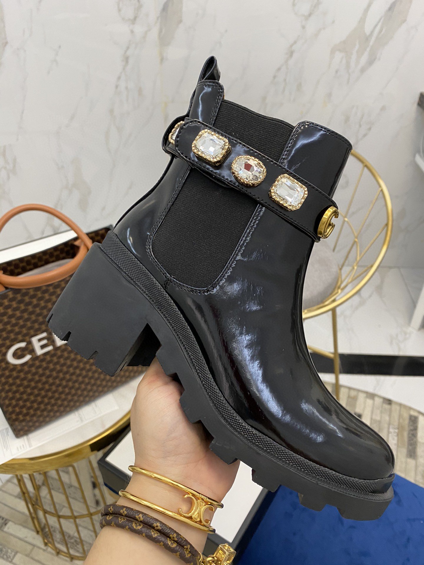 Gvc*1 Women’S Leather Ankle Boots With Strap Black 550036 Dks00 1000