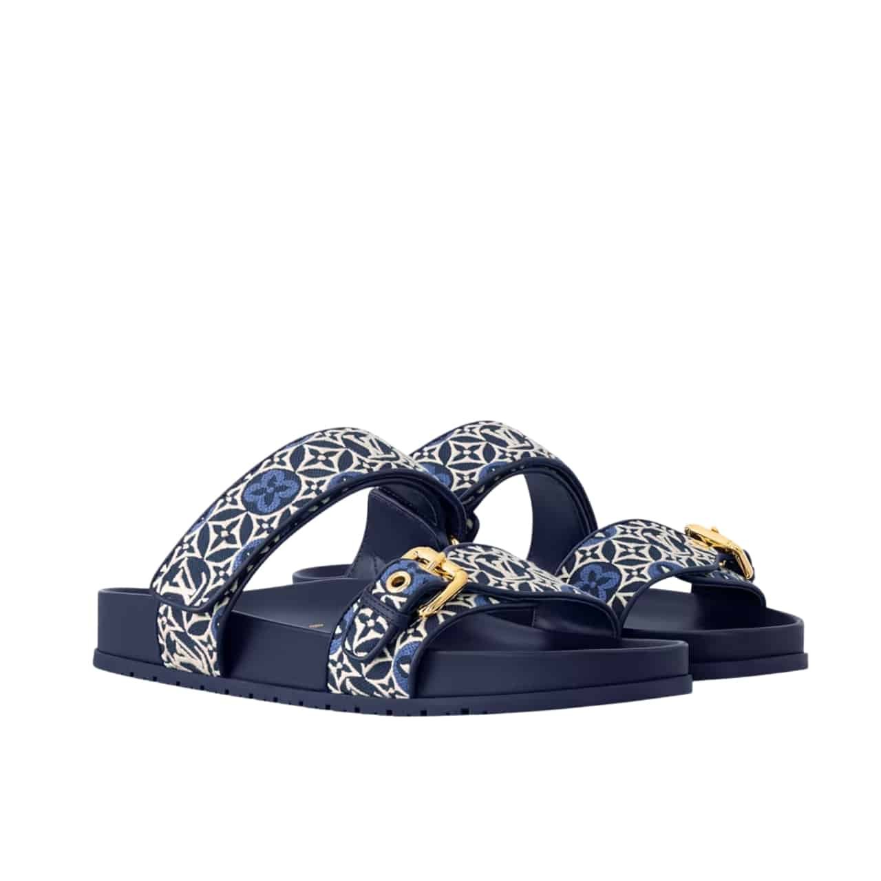 L0vis Vvtt0n Bom Dia Flat Comfort Mule Navy Blue 1Ahmc7