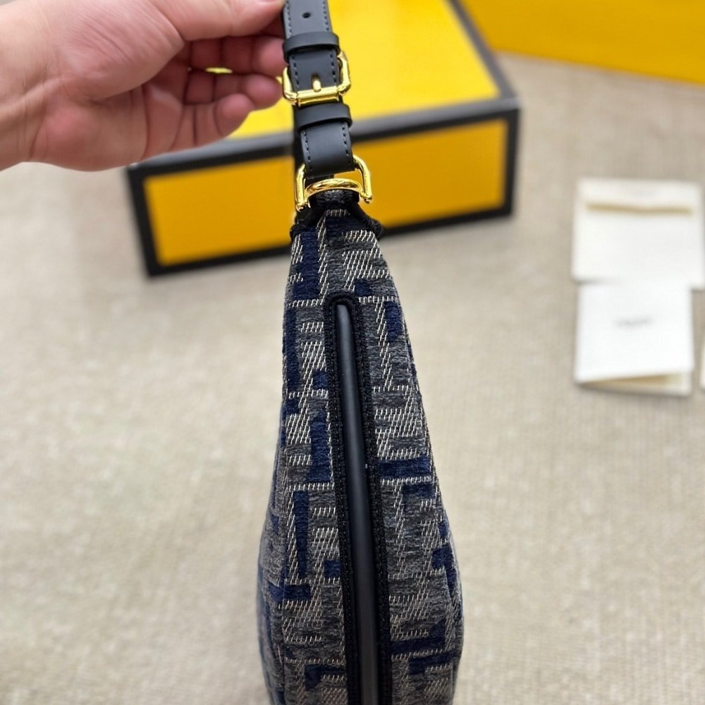 F**di F**digraphy Small Dark Blue Ff Chenille Bag 30Cm 8Br798Asu0F1Pqm